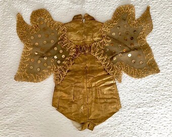 1950's Vintage Child's Gold Leme Costume With Wings