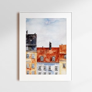 Christianshavn Houses Watercolor Print