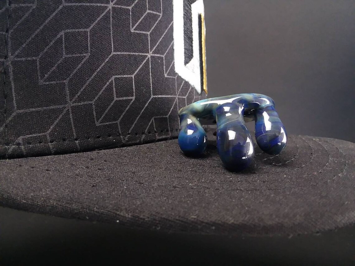 Blue Oil Drip Brim Hat pin Glass Hat Pins Made in Asheville By Etsy