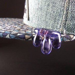 Slime Green Glass Drip Hat Pin Made By Blue Bear Glass In Asheville NC