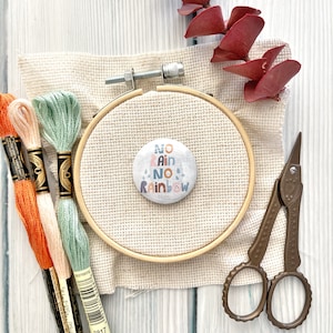 Rainbow Button Needle Minder: Cross Stitch Embroidery Accessory