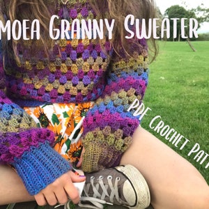 Ipomoea Granny Sweater - PDF Instant Digital Download Crochet Pattern | Easy Beginner Friendly Granny Square Crochet Pattern