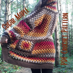 Sugar Maple Cardigan - PDF instant digital download crochet pattern | easy beginner crochet pattern | granny boho cardigan | Christmas gift