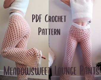 Patron de pantalon de survêtement au crochet Reine des prés - Pantalon évasé facile (Téléchargement PDF)