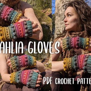 Dahlia Fingerless Gloves | PDF digital crochet pattern | instant download | crochet gloves | beginner crochet pattern | granny squares
