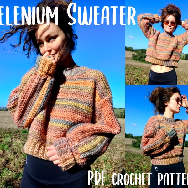 Helenium Sweater - PDF instant download crochet pattern. Cozy fall sweater, chunky autumn winter crochet sweater | beginner easy pattern
