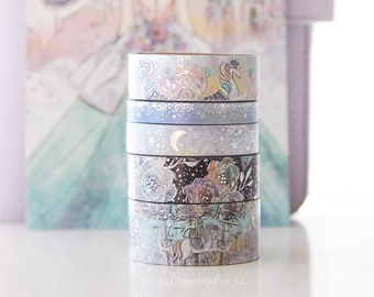 Carousel Dreams Washi Tape Collection / Fairytale Castle Unicorn /  Silver Holo Foil / Exclusive Bloomsical Design / Planner Stationery
