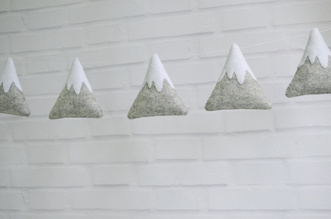 Mountain garland Felt mountain Mountain nursery decor Etsy
