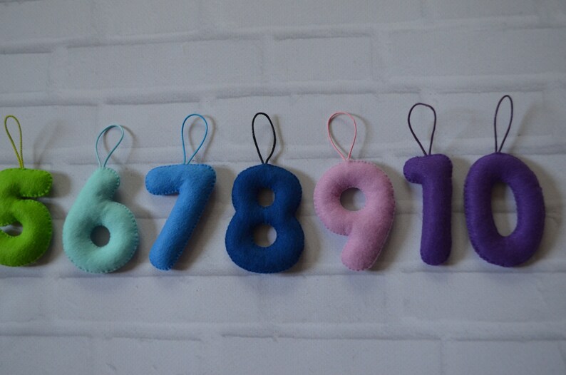Felt Numbers With Loops Numbers Ornament Etsy
