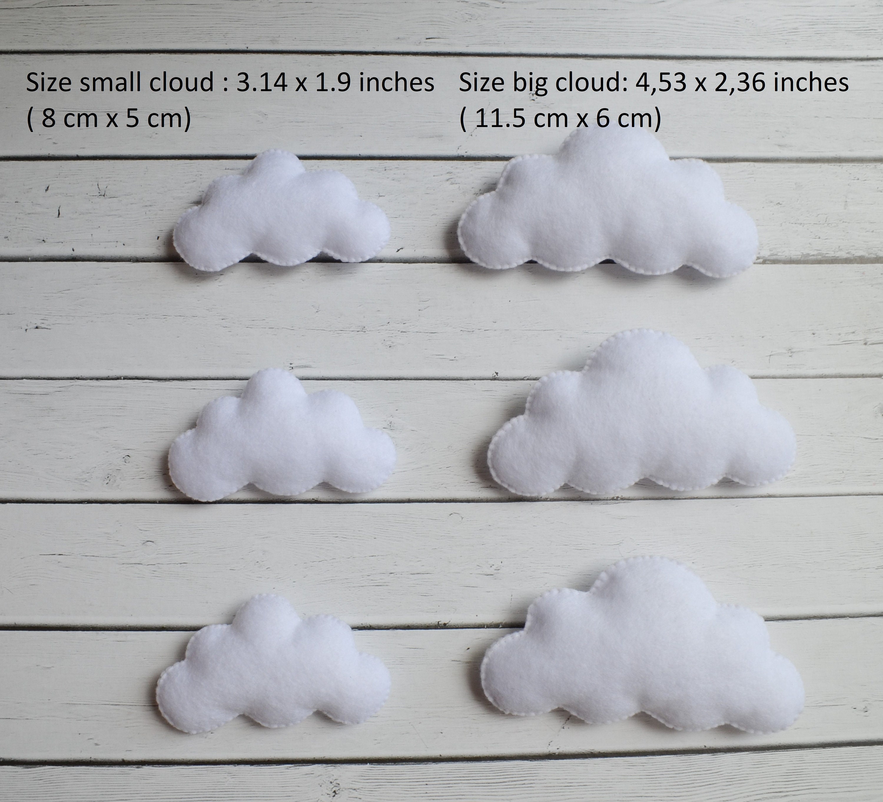 Felt clouds Toys for baby mobile Nursery decoration Clouds Etsy