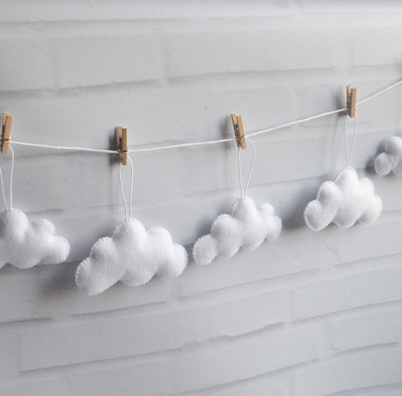 Felt clouds Toys for baby mobile Nursery decoration Clouds Etsy