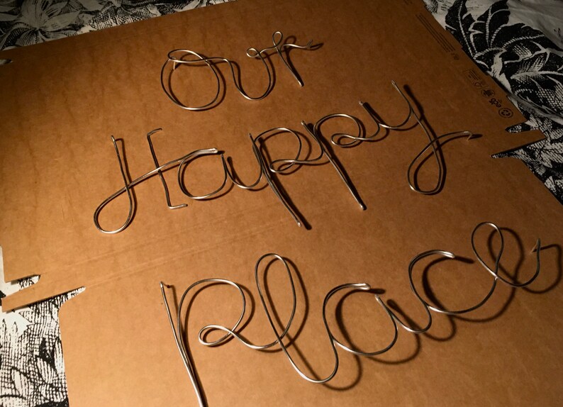 Handmade Wire 'OUR HAPPY PLACE' Wall Sign Wall Art Etsy