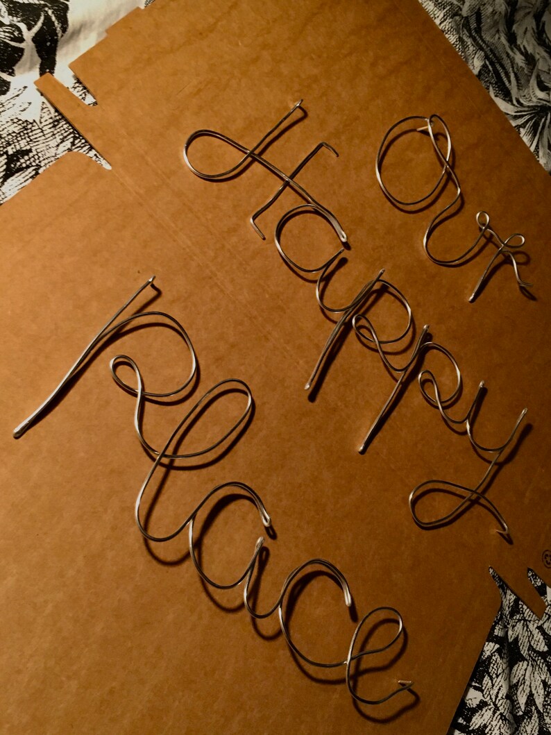 Handmade Wire 'OUR HAPPY PLACE' Wall Sign Wall Art Etsy