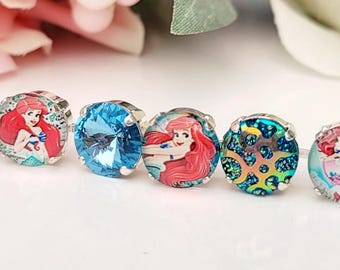 Blue Austria Crystal Charm Bracelet, Mermaid Princess Theme