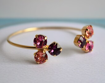 Bridal Bangle, Wedding Jewelry, Bridal Bracelet, Crystals Bracelet, Cuff Bangle, Bridesmaid Bracelet, Open Cuff Bracelet, Bridal Gift