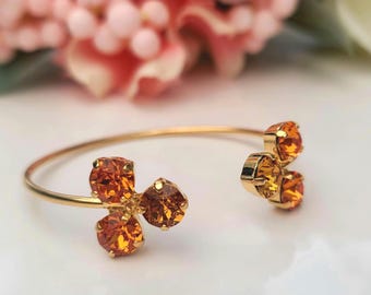 Bridal Bangle, Wedding Jewelry, Bridal Bracelet, Crystals Bracelet, Cuff Bangle, Bridesmaid Bracelet, Open Cuff Bracelet, Bridal Gift