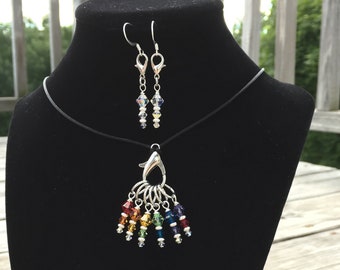 Swarovski removeable stitch marker jewelry set