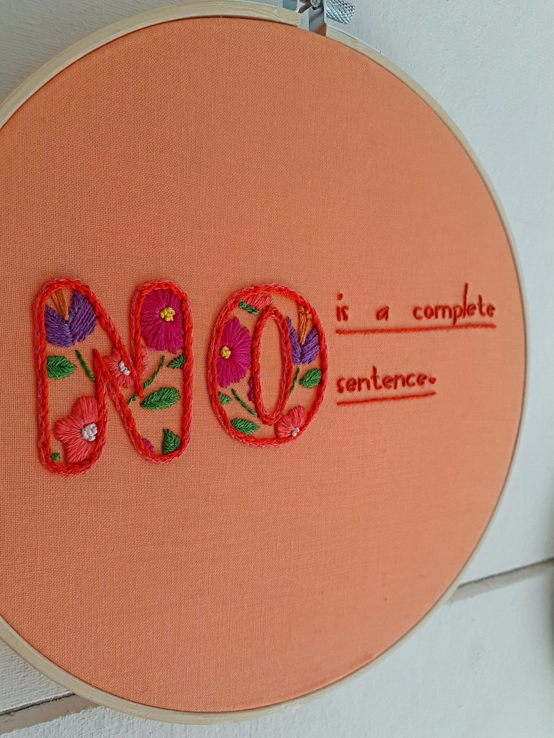 PDF Hand Embroidery Pattern No is a Complete Sentence Etsy