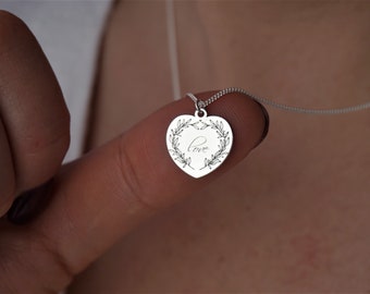 Silver chain heart with branches