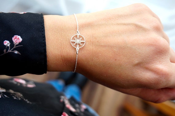 Bransoletka Srebrna Róża Wiatrów