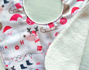 Christmas Gifts, Holiday Bibs, Baby Bibs, Baby Shower Gift, Christmas Bibs for baby