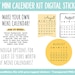 DIY Mini Calendar Digital Stickers Kit | GoodNotes, iPad and Android | Bullet Journal, Digital Planner, Memory Keeping