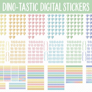 Dino-tastic Digital Sticker Mega Bundle | GoodNotes & iPad | June, Dinosaurs, Kawaii, Activities, Goals, Tasks image 9
