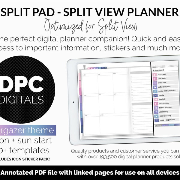 Split Pad | Split View Digitaler Planer | Sternengucker Theme | GoodNotes & iPad