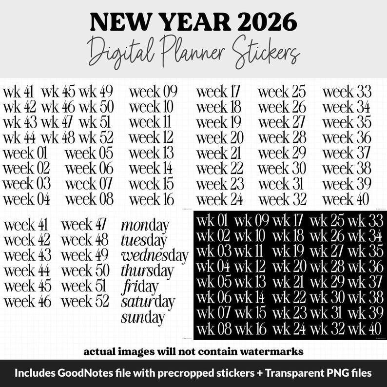 New Year 2026 Digital Planner Stickers | iPad & Android | January - Etsy