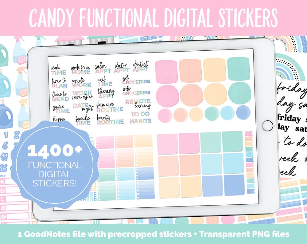 Transparent Sticky Notes, Cute Clear Sticky Tabs, Translucent Page Flags,  Planner Accessories Sticky Notes 3x3, Bible Study Supplies Candy 