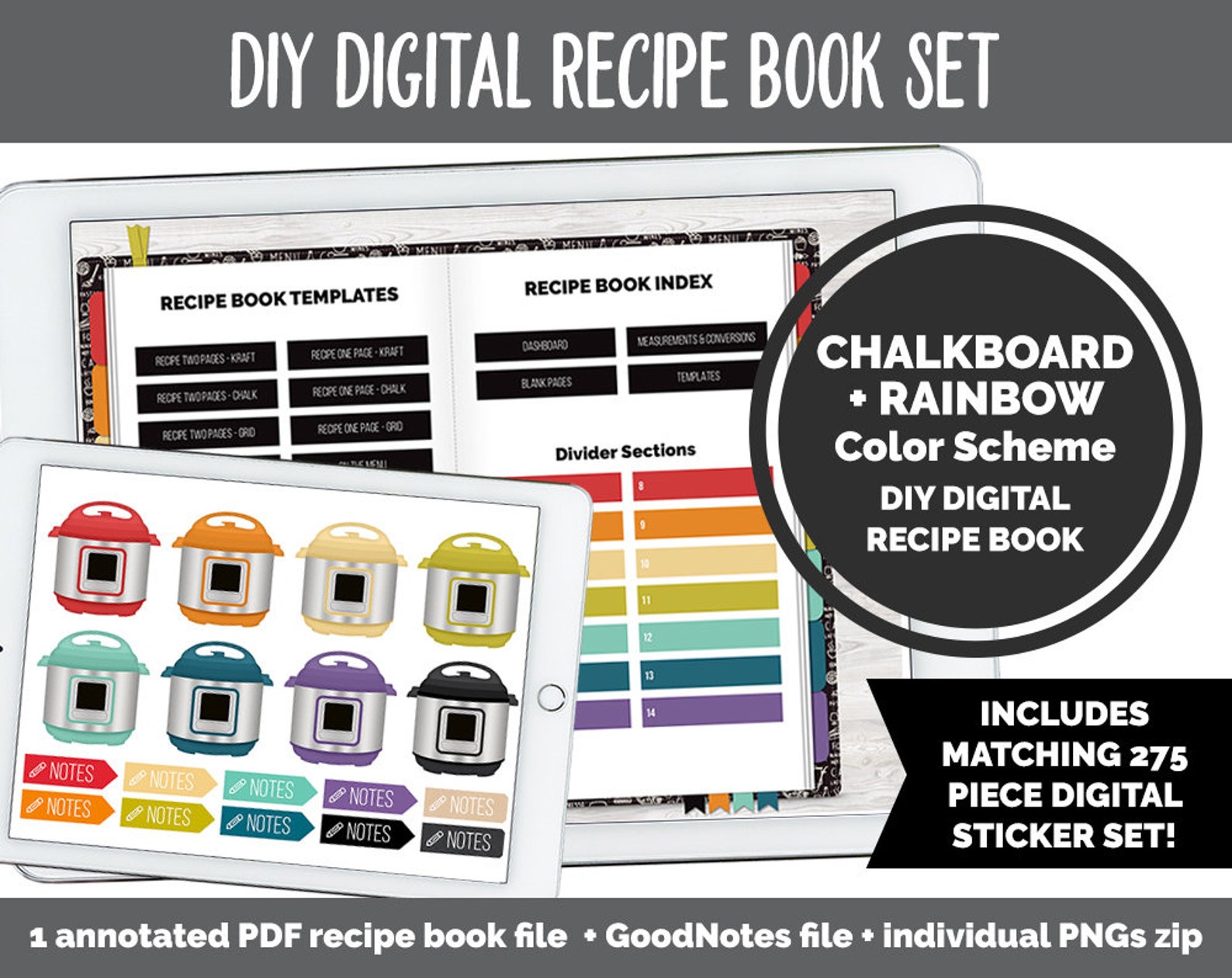 DIY Digital Recipe Book Sticker Set Goodnotes Ipad & - Etsy
