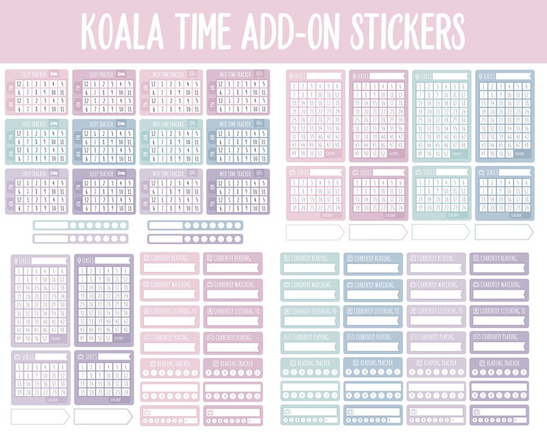 Koala Time Add-On Digital Stickers GoodNotes & iPad Trackers, Budget, Fitness, Health, Habits image 7