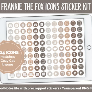 Frankie the Fox Icon Digital Planner Stickers | GoodNotes, iPad and Android | Icons, Life, Weather, Everyday