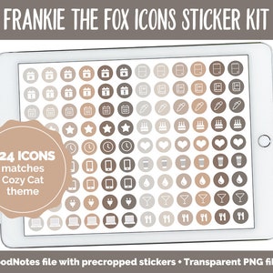 Frankie the Fox Icon Digital Planner Stickers | GoodNotes, iPad and Android | Icons, Life, Weather, Everyday