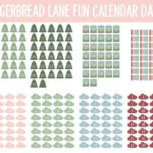 Gingerbread Lane Fun Calendar Date Digital Stickers GoodNotes, iPad and Android Festive image 2