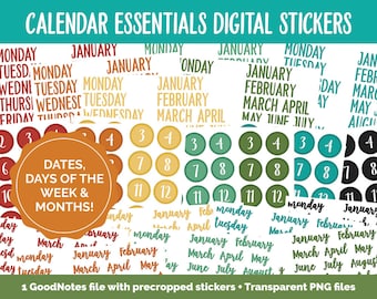 Calendar Essentials Digital Stickers | Road Trip Theme | iPad & Android | Travel, Vacation, Holiday