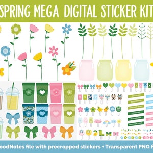 Spring MEGA Digital Sticker Bundle | Goodnotes & iPad | April | May ...