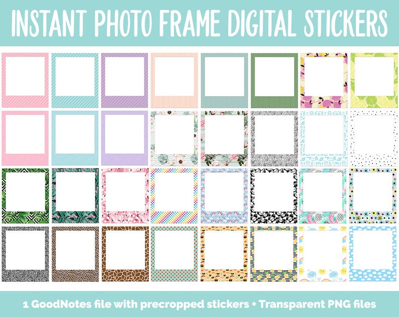 Instant Photo Frame Digital Stickers Pack Goodnotes Ipad - Etsy