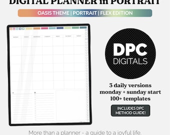 One Month Joyful Life Flex Portrait Mode Digital Planner | Oasis | iPad & Android