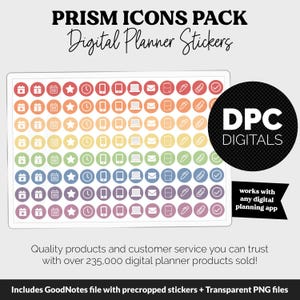 Prism Icons Digital Planner Stickers | GoodNotes, iPad, Android (Digital Download)