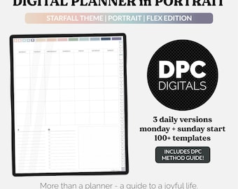 One Month Joyful Life Flex Portrait Mode Digital Planner | Starfall | iPad & Android