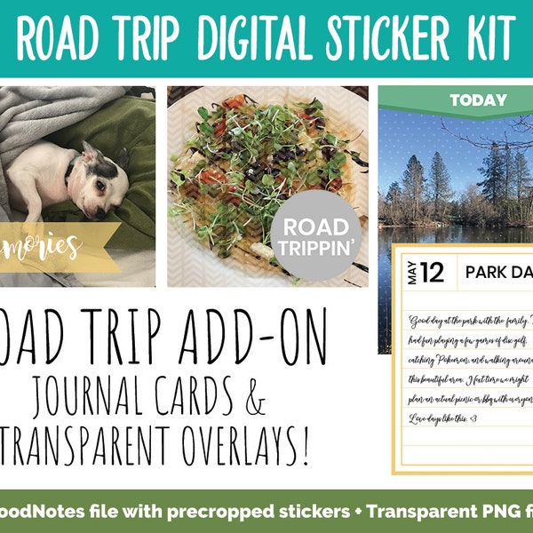 Road Trip Memory Keeping Digital Stickers | GoodNotes, iPad and Android | Travel, Vacation, Holiday, Memory Keeping, Scrapbook