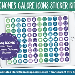 Gnomes Galore Icon Digital Planner Stickers | GoodNotes, iPad and Android | Icons, Life, Weather, Everyday