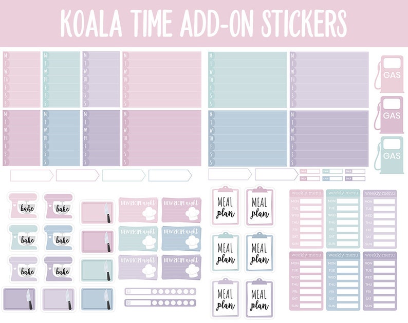 Koala Time Add-On Digital Stickers GoodNotes & iPad Trackers, Budget, Fitness, Health, Habits image 6