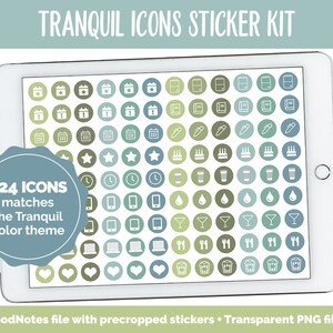 Tranquil Icons Digital Planner Stickers | GoodNotes, iPad and Android | Icons, Life, Weather, Everyday