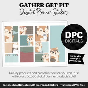 Get Fit Gather Digital Stickers | GoodNotes & iPad | Fitness, Health, Self-Care, Workout | Gather Theme