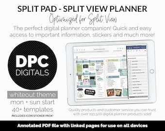 Split Pad | Split View Digital Planner | Whiteout Theme | GoodNotes & iPad