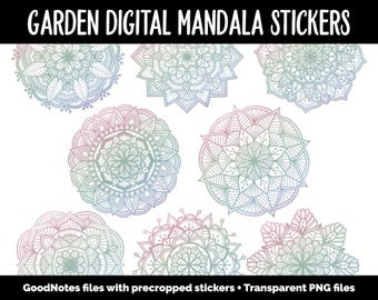Garden Mandala Digital Planner Stickers | iPad & Android