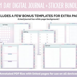 31 Day Digital Journal Sticker Bundle Amore Theme GoodNotes, iPad & Android image 4