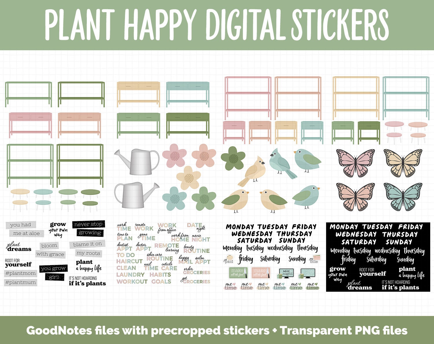 Plant Stickers Bundle-Quiet Lines Design